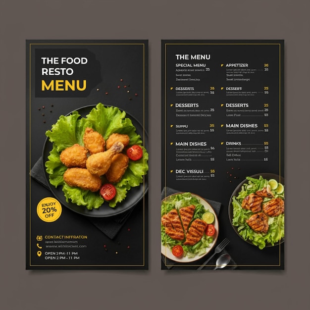 a menu for food and menu for the food menu