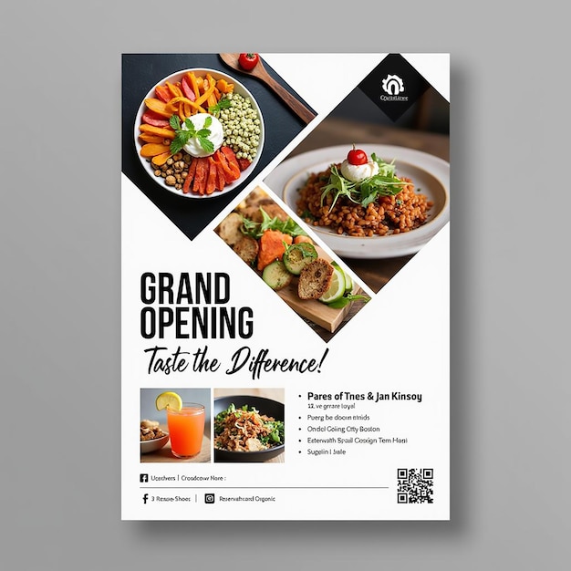 Photo a menu for grand opening in the middle of a table