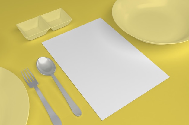 Menu Left View In Yellow Background