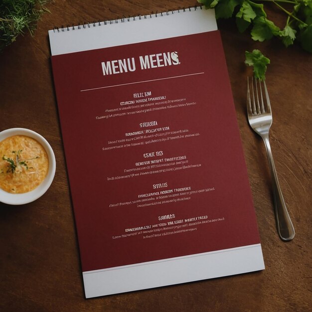 A menu for the menu is open to a menu