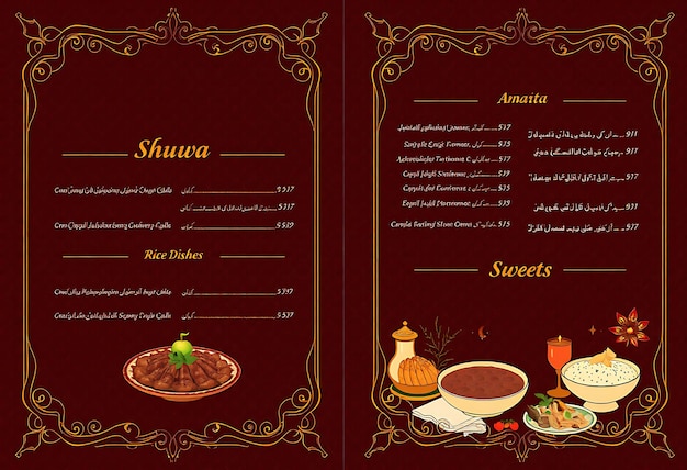 menu for a restaurant called sauq and sushi