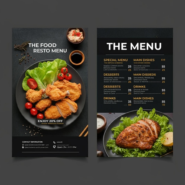 a menu for the restaurant menu with the menu for the food menu