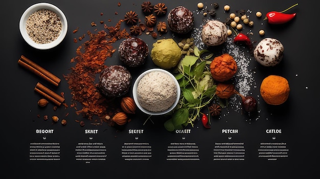 Photo a menu with the ingredients for the food