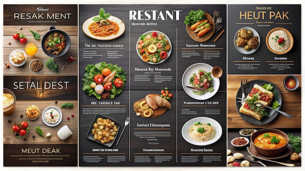 a menu with the word resturant on it