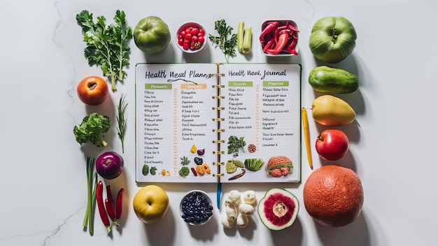 Photo a menu with the words healthy food on it