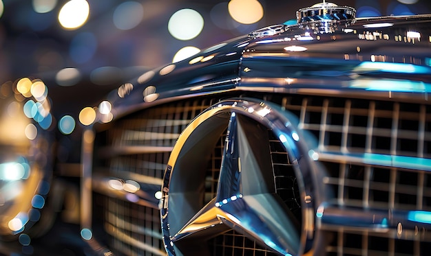 Mercedes Benz logo closeup