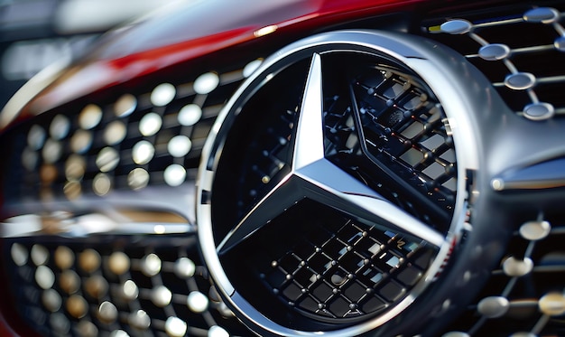 Mercedes Benz logo closeup