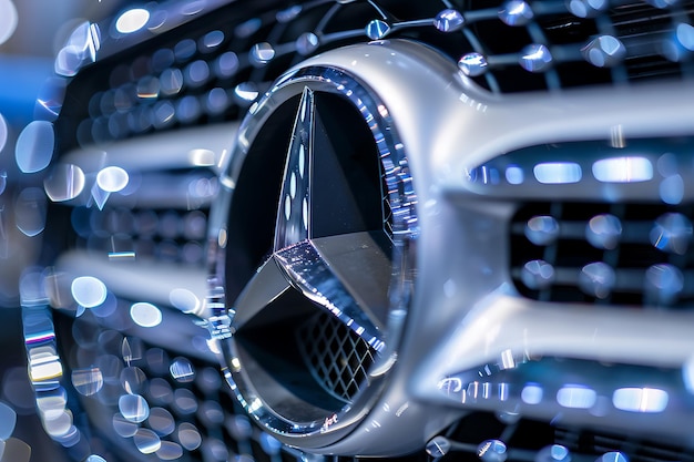 Mercedes Benz logo closeup