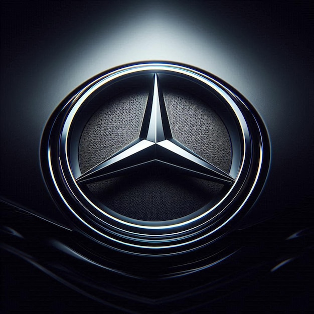 Photo a mercedes logo is shown on a black background