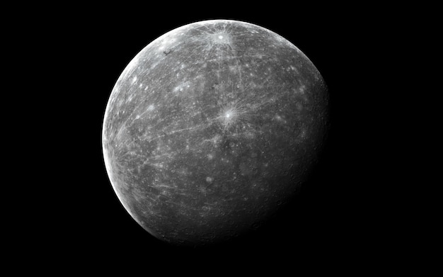 Mercury in the space, 3D illustration. 