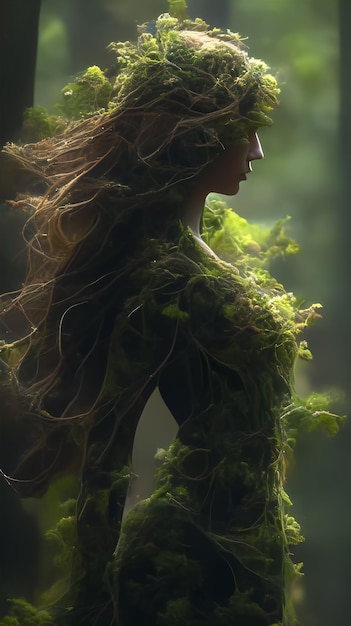 The merger of the fairy with the trees of nature