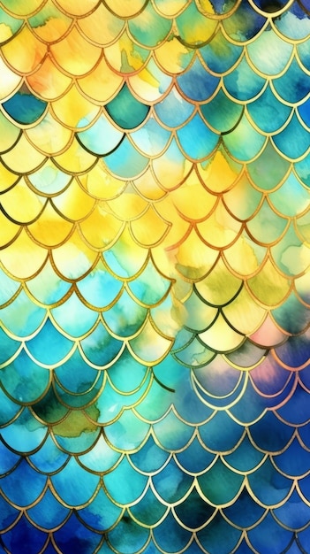 Mermaid background Illustration AI GenerativexA