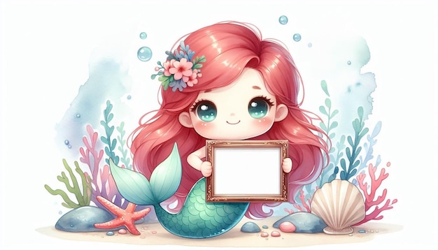 Mermaid holding a picture frame