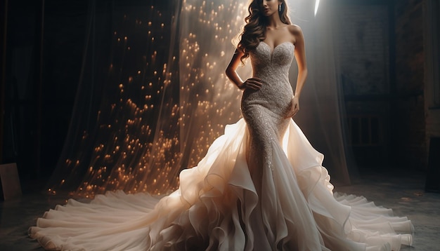 Mermaid inspired wedding gown