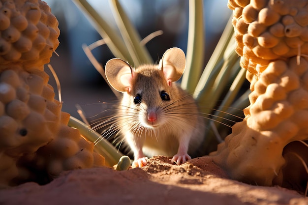 Merriams kangaroo rat in natural desert environment