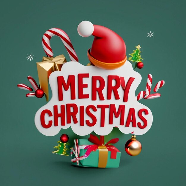 Merry Christmas 3d text