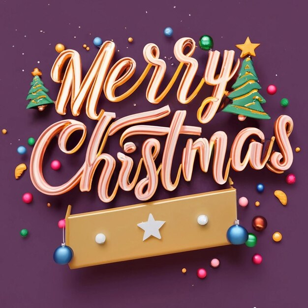 Merry Christmas 3d text