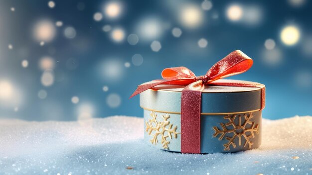 Merry Christmas background with gift box Illustration AI GenerativexA