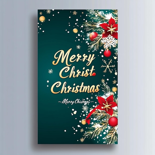 Photo merry christmas banner template