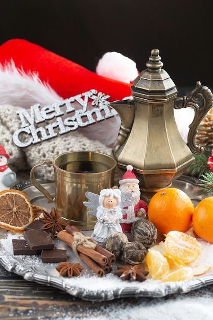 Merry Christmas concept with gifts and Christmas decorations