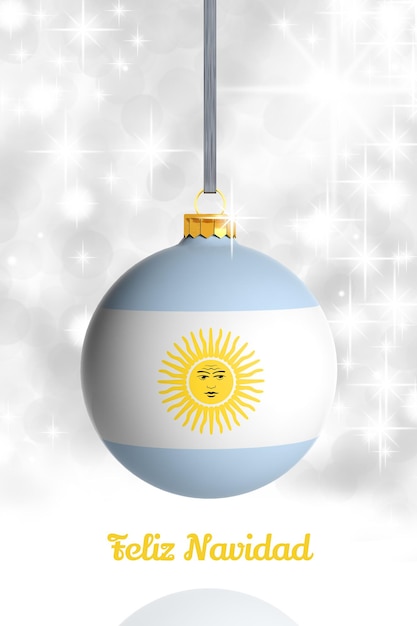 Merry Christmas from Argentina Christmas ball with flag