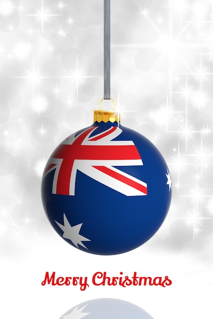 Merry Christmas from Australia Christmas ball with flag