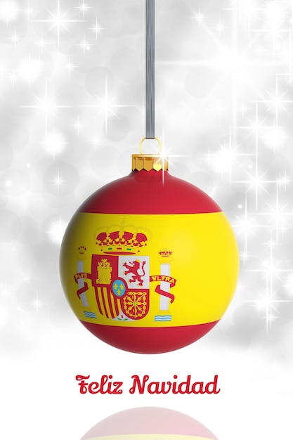 Merry Christmas from Spain Christmas ball with flag