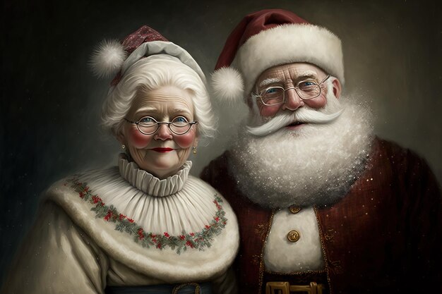 Photo merry christmas goodwill ambassadors mr and mrs claus snowman santa