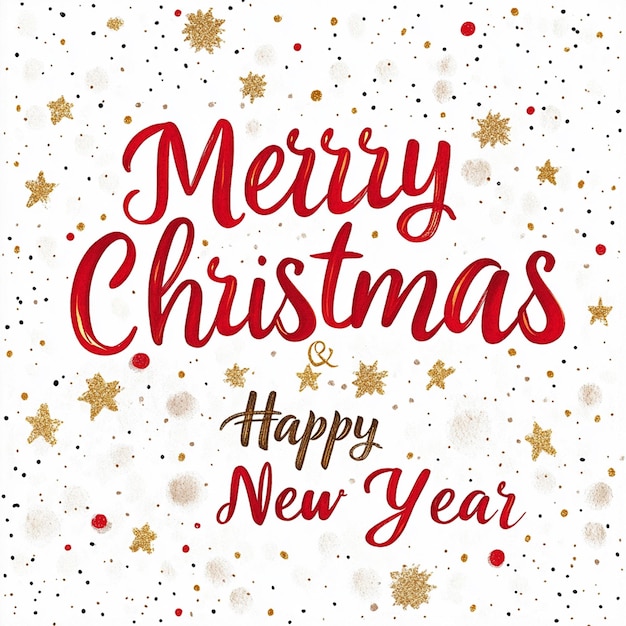 Photo merry christmas greeting card with the words merry christmas