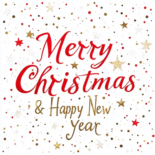 Photo merry christmas greeting card with the words merry christmas