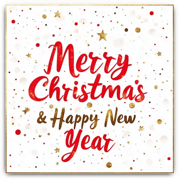 Photo merry christmas greeting card with the words merry christmas