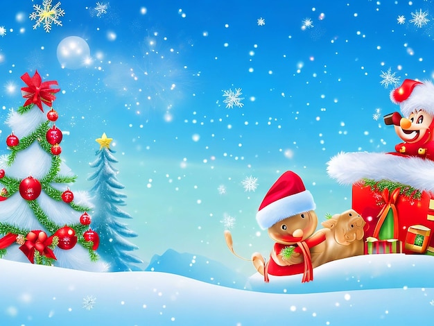 Merry christmas and happy new year background red with realistic christmas elements