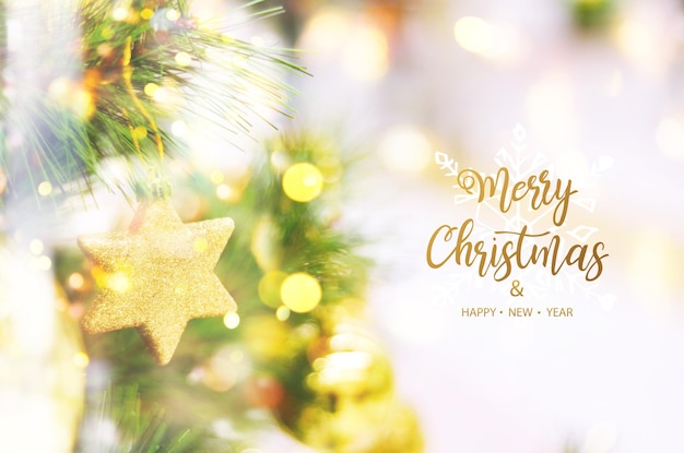 Merry Christmas and Happy New Year Christmas tree background