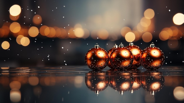 Merry Christmas and happy new year concept Closeup of white bauble