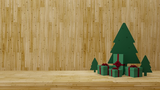 Merry Christmas and Happy New Year with background decoration for advertising product 3D rendering