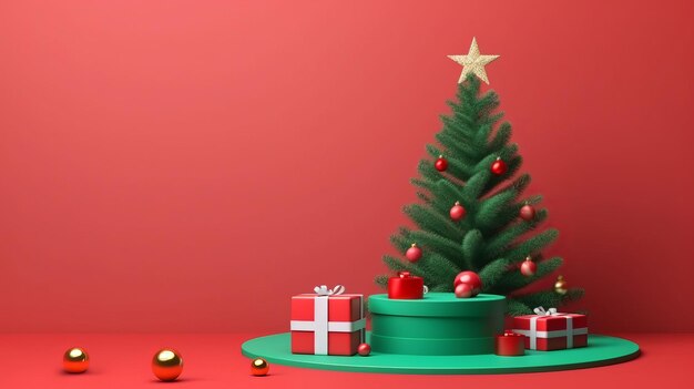 Merry Christmas Holiday Background Illustration AI GenerativexA