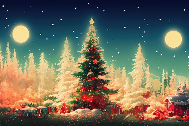 Merry Christmas Special Night Background Image