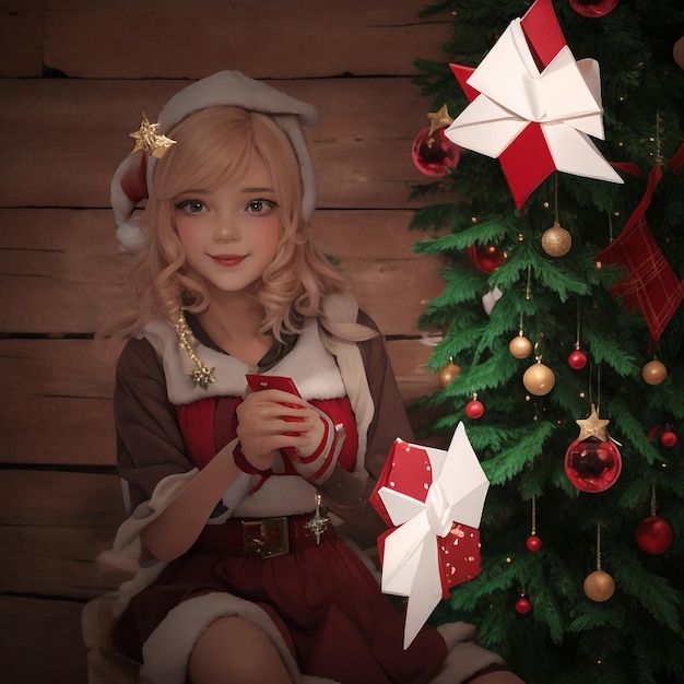 Merry christmas star images collections cute wallpapers ai generated