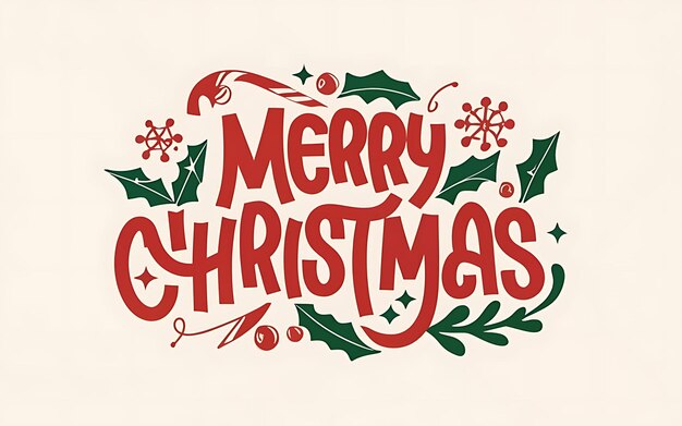 merry Christmas text with Christmas clipart