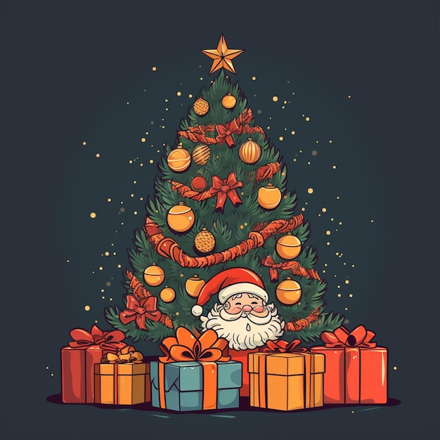 Merry christmas tree background