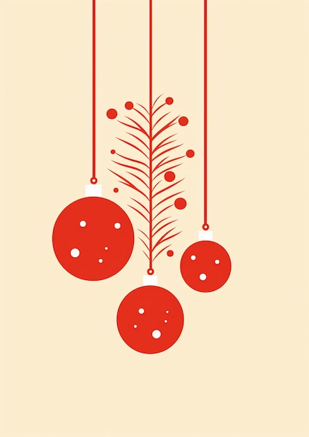 Photo merry christmas tree xmas decorations minimal matisse style print