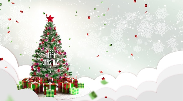 Merry Christmas Wallpaper, ready for your design. 3d rendering