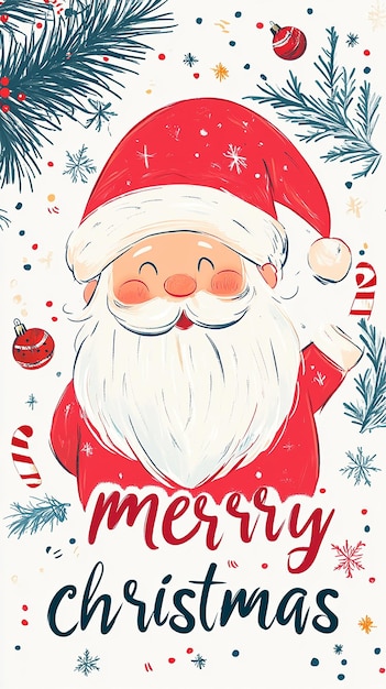 Merry Christmas on White Background