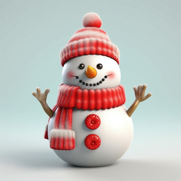 Merry Christmas With Cartoon Santa Claus snowman gifts box Ai generated