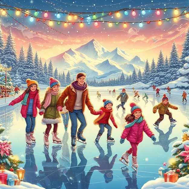 Merry Christmas with winter background winter holidays