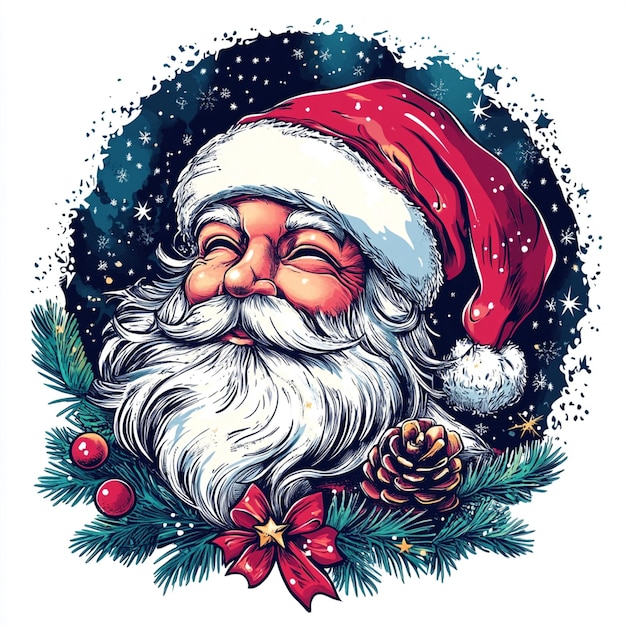 Merry Christmasthemed artwork design for a tshirt print on a white background