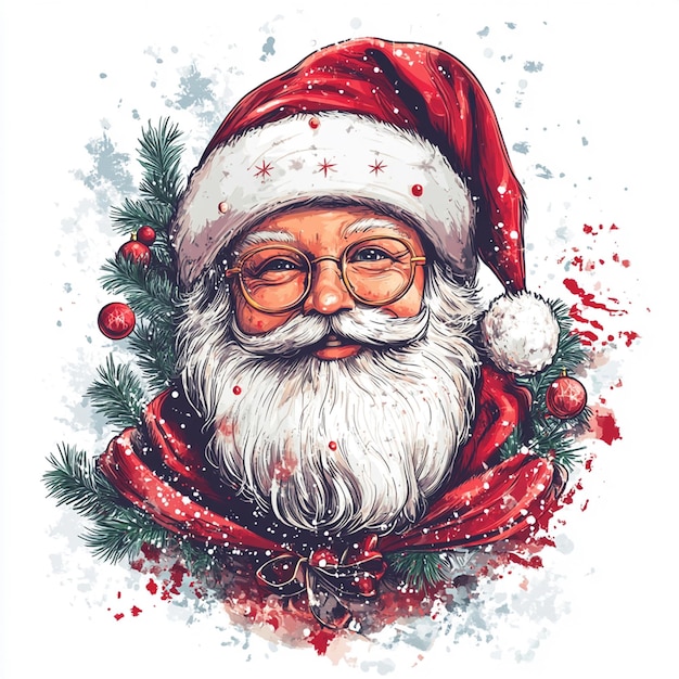 Merry Christmasthemed artwork design for a tshirt print on a white background