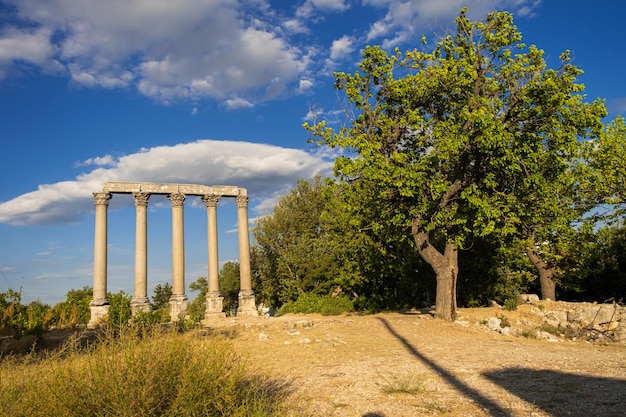 Mersin Turkey August 10 2021 Uzundzhaburch ancient city ruins in Mersin province