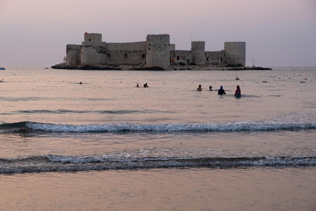 Mersin Turkey August 24 2021 Kizkalesi or Maiden Castle near Mersin