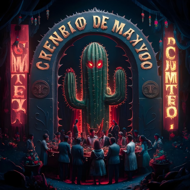 a mesmerizing 3d render of a cinco de mayo celebration